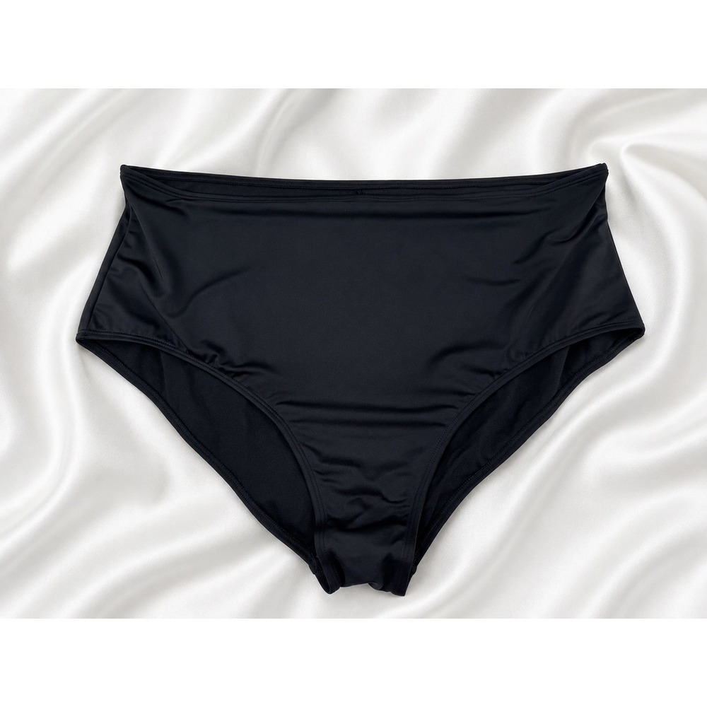 Kim Gravel x Swimsuits For All Bikini Bottom Plus Size 22 Black High‎ Rise Solid